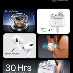 smart touch, tws, wireless, type c charging